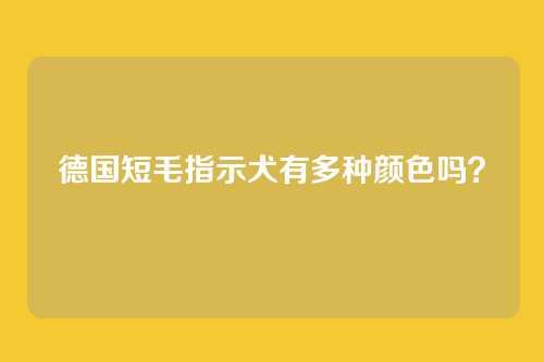 德国短毛指示犬有多种颜色吗？