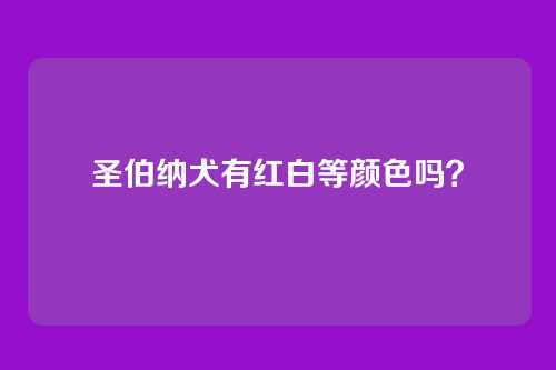 圣伯纳犬有红白等颜色吗？
