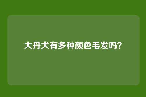 大丹犬有多种颜色毛发吗？