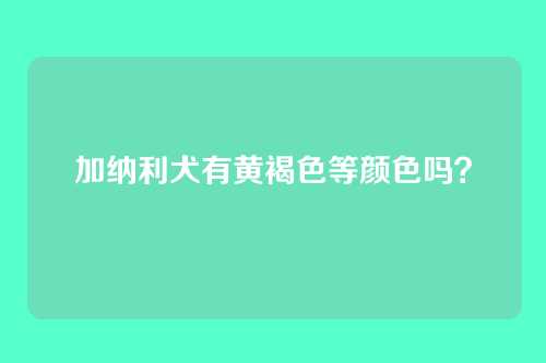加纳利犬有黄褐色等颜色吗？