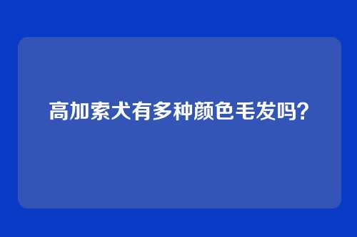 高加索犬有多种颜色毛发吗？