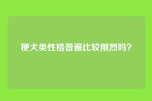梗犬类性格普遍比较刚烈吗？