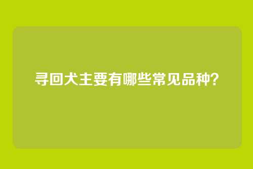 寻回犬主要有哪些常见品种？