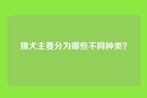 猎犬主要分为哪些不同种类？