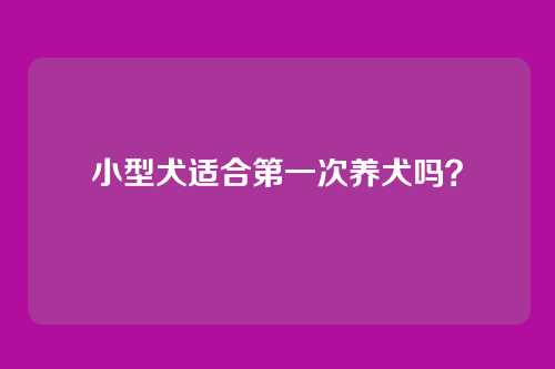 小型犬适合第一次养犬吗？