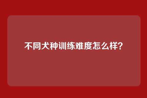 不同犬种训练难度怎么样？