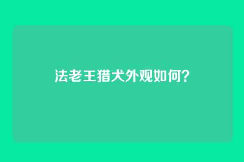 法老王猎犬外观如何？