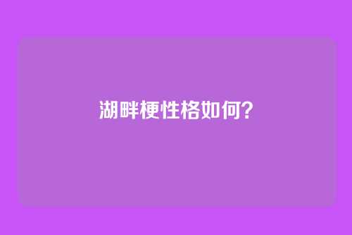湖畔梗性格如何？