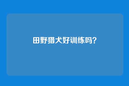 田野猎犬好训练吗？