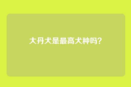 大丹犬是最高犬种吗?