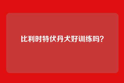 比利时特伏丹犬好训练吗?