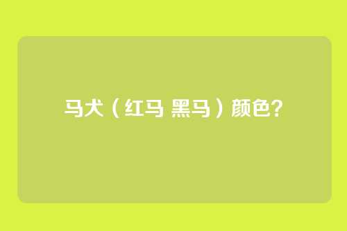 马犬（红马 黑马）颜色？