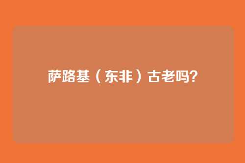 萨路基（东非）古老吗？
