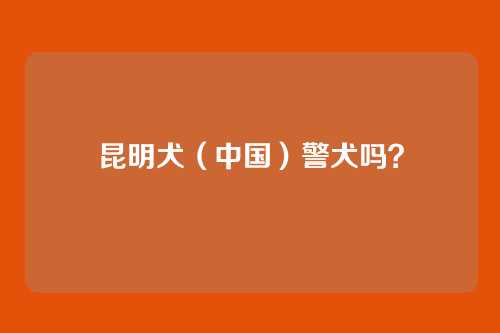 昆明犬（中国）警犬吗？