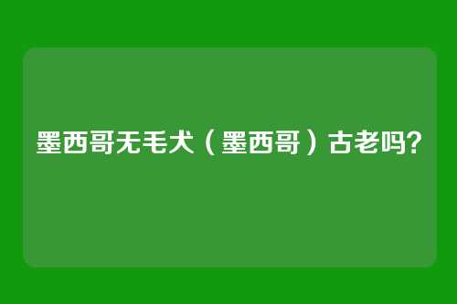 墨西哥无毛犬（墨西哥）古老吗？