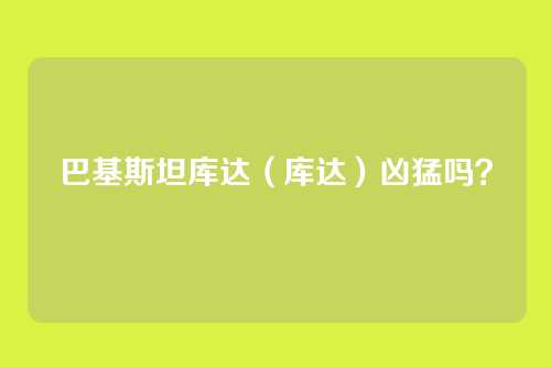 巴基斯坦库达（库达）凶猛吗？