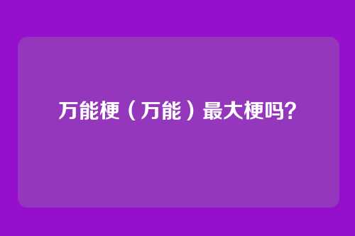 万能梗（万能）最大梗吗？