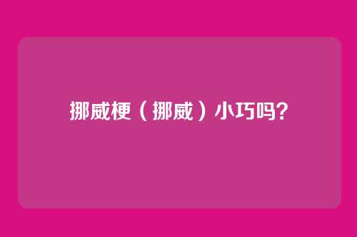 挪威梗（挪威）小巧吗？