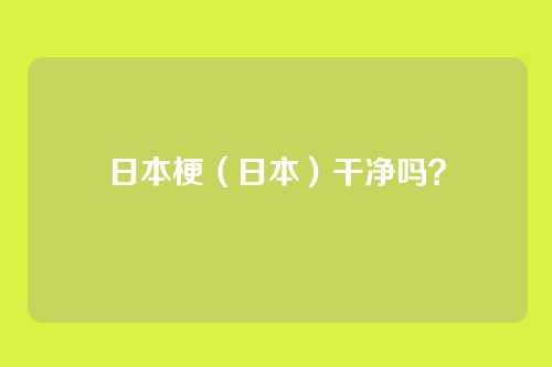 日本梗(日本)干净吗?