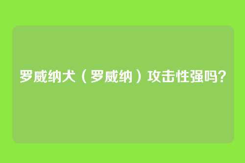 罗威纳犬(罗威纳)攻击性强吗?