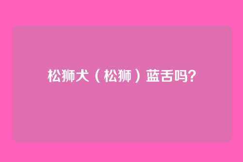 松狮犬(松狮)蓝舌吗?