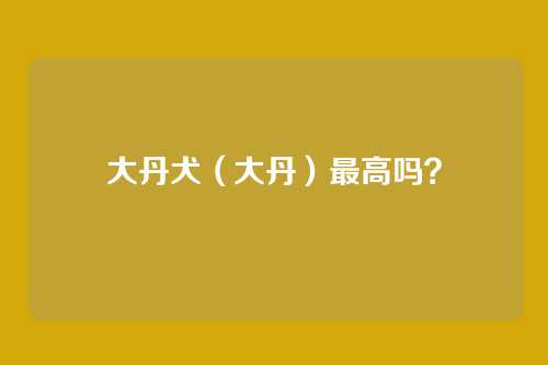 大丹犬（大丹）最高吗？