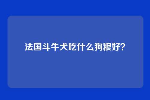 法国斗牛犬吃什么狗粮好？