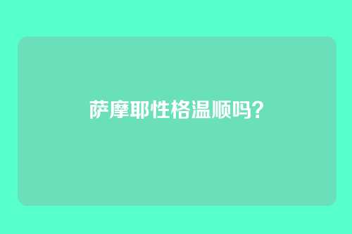 萨摩耶性格温顺吗?
