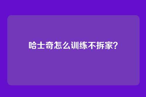 哈士奇怎么训练不拆家?