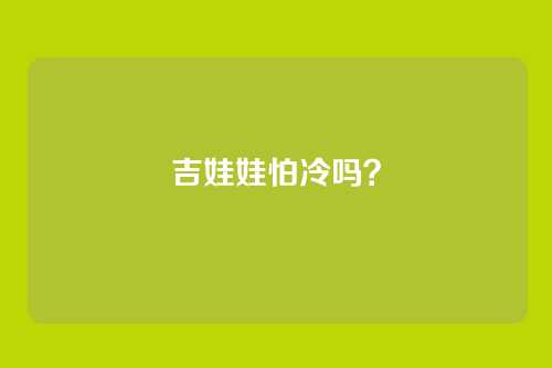 吉娃娃怕冷吗?
