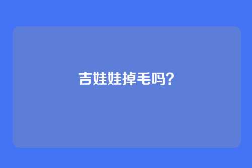 吉娃娃掉毛吗?