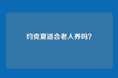 约克夏适合老人养吗?