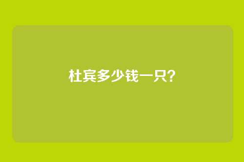 杜宾多少钱一只？