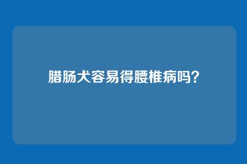 腊肠犬容易得腰椎病吗？