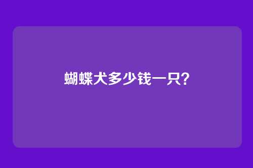 蝴蝶犬多少钱一只？
