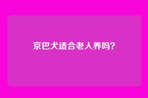 京巴犬适合老人养吗？