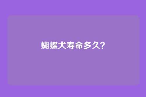 蝴蝶犬寿命多久？