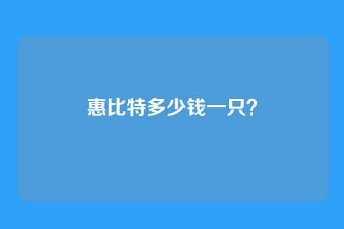 惠比特多少钱一只?
