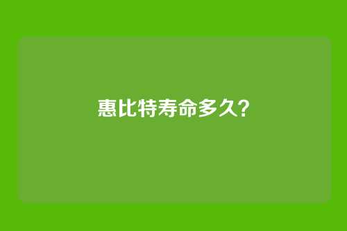 惠比特寿命多久?