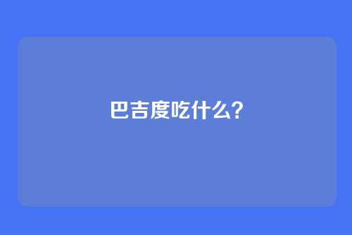 巴吉度吃什么?