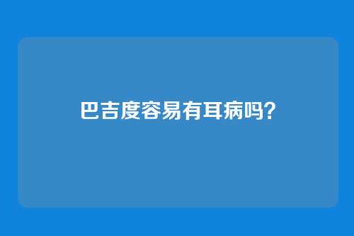 巴吉度容易有耳病吗?
