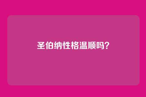圣伯纳性格温顺吗？