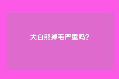 大白熊掉毛严重吗？