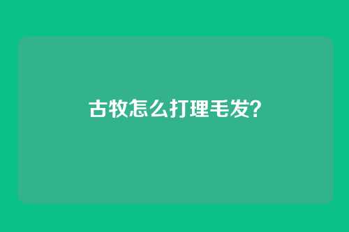 古牧怎么打理毛发？