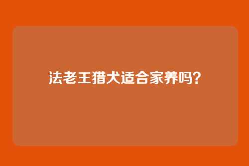 法老王猎犬适合家养吗?