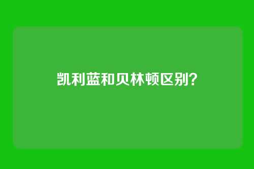 凯利蓝和贝林顿区别？