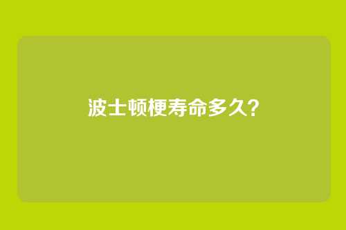 波士顿梗寿命多久？