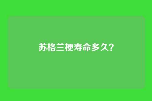 苏格兰梗寿命多久？