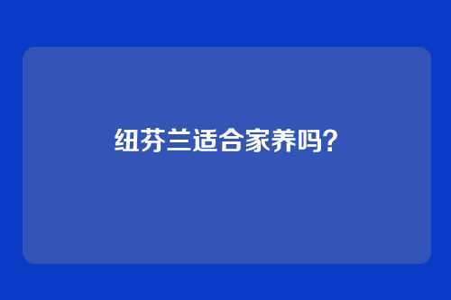 纽芬兰适合家养吗？