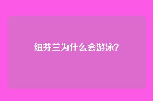 纽芬兰为什么会游泳?